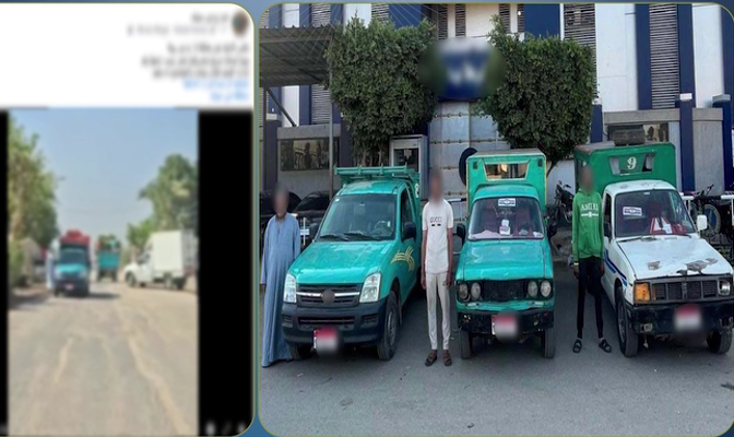 ضبط 3 سائقين ببني سويف بعد السير عكس الاتجاه على طريق عام